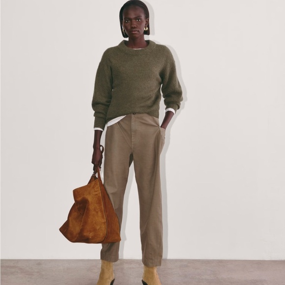 Sweaters - Everlane the cocoon crew alpaca wool crewneck Olive Green Sweater size 3XL